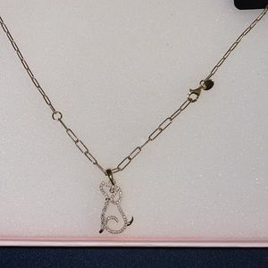 Diamonique dog necklace